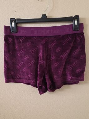 Juicy Couture Purple Velour Logo Boxers Sleep Lounge Y2k - Size Small